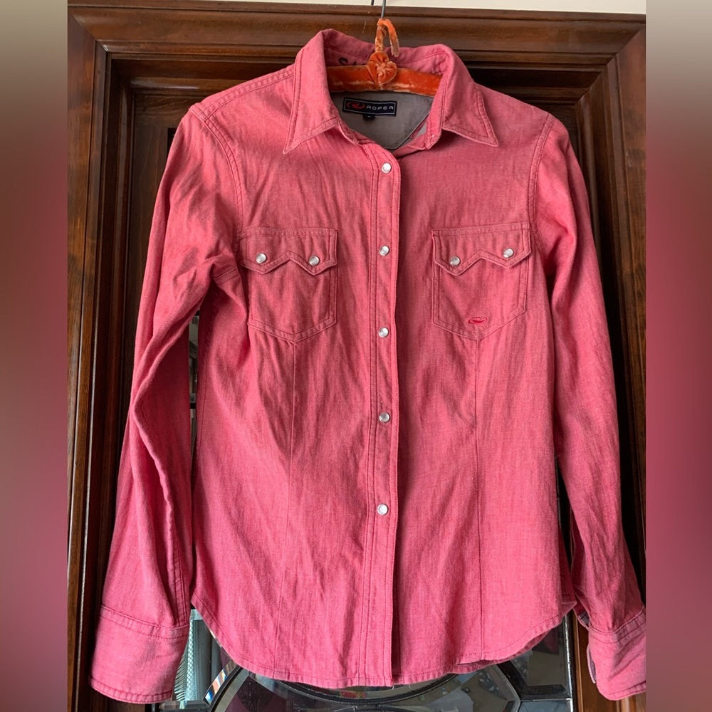 Roper western pearl snap shirt. Small